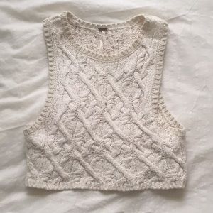 Free people knit cropped sweater tank